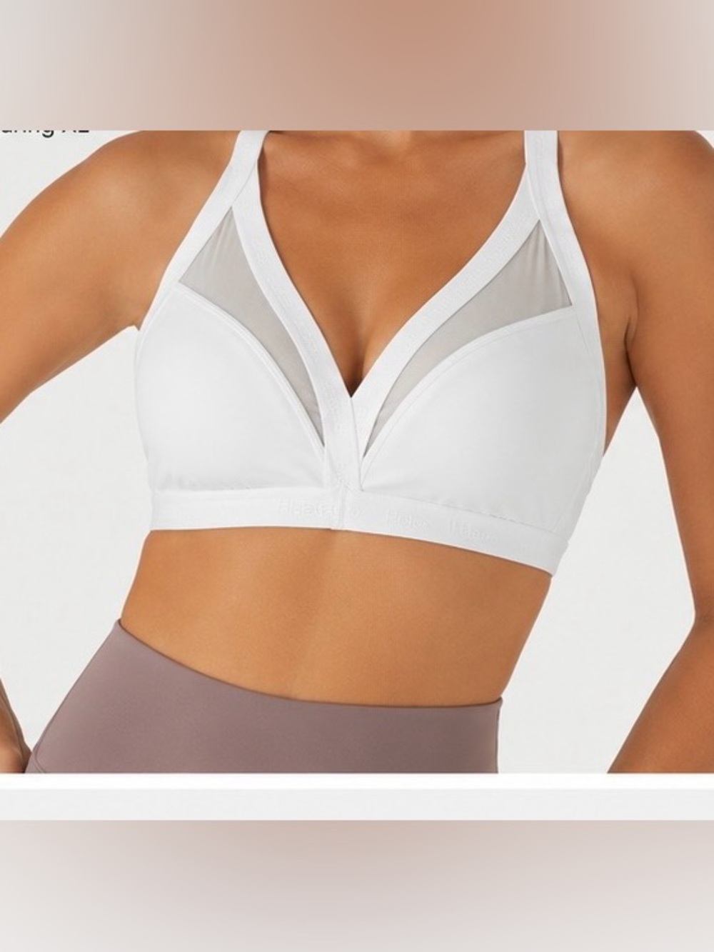 Halara Softlyzero® Airy SpeedWave™ Sports Bra – White – XL NWT